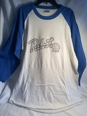 Vintage Pabst Blue Ribbon Tee Single Stitch Baseball Shirt Unisex Large Made USA • $79.99