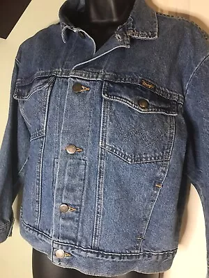 Vintage Wrangler Jean Jacket Large   M-159 Denim Western Trucker Unlined • $37.50