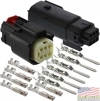 Molex 6 Pin Wire Connector Harley BLACK Waterproof Sealed Kit MX150™ W/CPA • $19.11