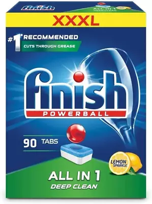 FINISH PK90 POWERBALL ALL In 1 DEEP CLEAN DISHWASHING TABLETS LEMON • $56.99