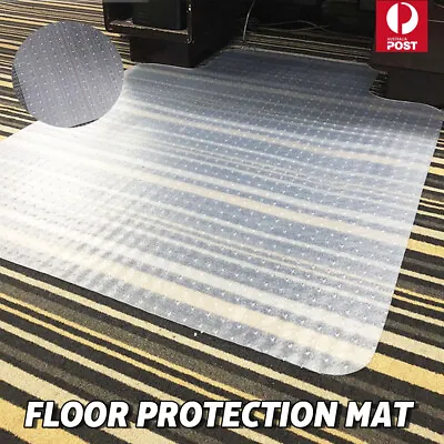 120X90CM PVC Office Chair Mat Plastic Mat Carpet Oversized Hard Floor Protector • $26.90