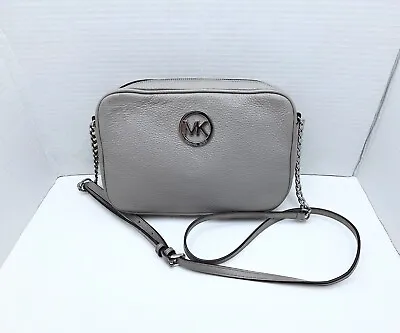 MICHAEL KORS MK Fulton LG EW Women's Crossbody Bag Purse Grey Genuine Leather  • $49.99