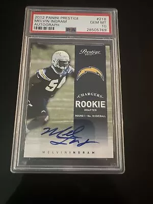 2012 Playoff Prestige - Rookie Signatures #218 Melvin Ingram III /499 PSA 10 • $55