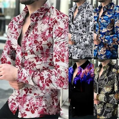 £18.90 • Buy High Quality Mens Shirts Comfortable Fitness Floral Print Muscle M~3XL