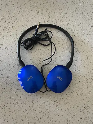 JVC HA-S160A Flat & Foldable Lightweight On-Ear Stereo Headphones Blue • $19.99