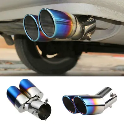 2.5  Stainless Steel Rear Dual Exhaust Pipe Tail Muffler Tip Throat Tailpipe EON • $19.99