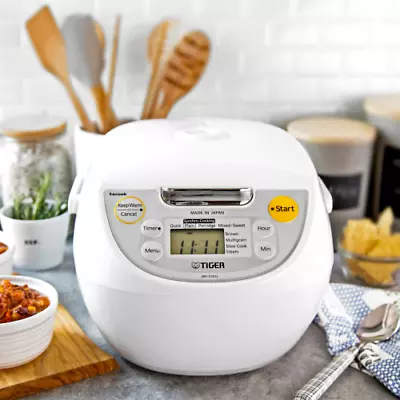 Tiger 5.5-Cup Micom Rice Cooker And Warmer Nonstick Japanese White- USED • $60