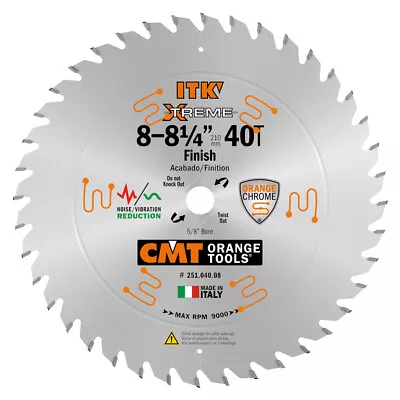 CMT 251.040.08 ITK Industrial Finish Saw Blade 8-8-1/4-Inch X 40 Teeth • $33.43