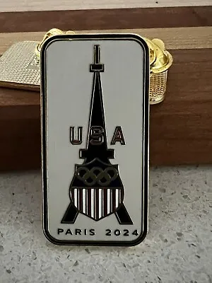 2024 Paris Olympics Pin Badge - Eiffel Tower - USA • $13.95