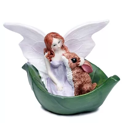 Fairy With Mouse In Leaf Ornament Figurine 7 Cm High Fantasy Myth Magic Resin • £6.20