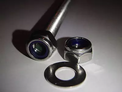 £4.49 • Buy STAINLESS STEEL M2 2mm THREADED BAR STUDDING ROD NYLOCK NUTS 56mm LONG