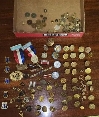 Lot Of WW2 US Military Army Enlisted Infantry Collar Brass Insignia Pins Discs • $50