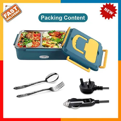 3-in-1 Electric Lunch Box For Car Truck And Work Portable Food Warmer Heated UK • £19.99