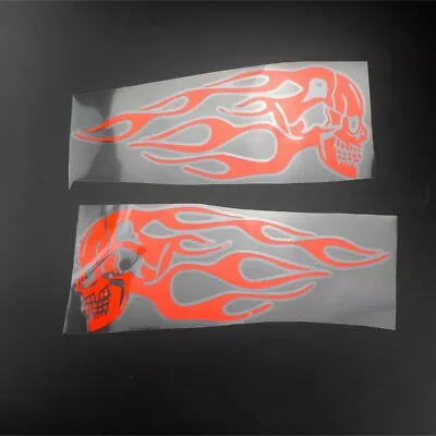 Universal Motorcycle Skull Flame Design Fuel Tank Decal Sticker Cruiser Chopper • $7.19