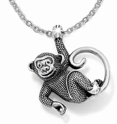 NWT Brighton MONKEYING AROUND Silver Pendant Necklace Year Of The Monkey MSRP$48 • $14.40