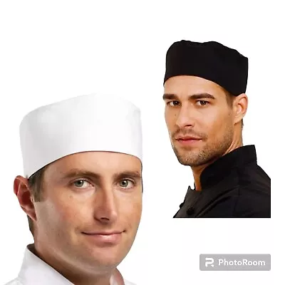 Professional Chefs Skull Cap Restaurant Kitchen Catering Hat Elasticated Pk10/20 • £10.99