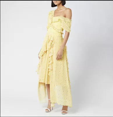 PREEN By Thornton Bregazzi KENNEDY Lemon Rose Chiffon Dress & Slip Size M BNWT • $435.59