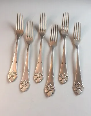 £125 • Buy Stunning Vintage Art Nouveau Fleur De Lea Solid Silver Cake Forks