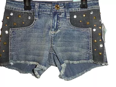 Southpole Women's Vintage Jeans Shorts Studded Blue Jeans Size 3 Rare NWD! • $49.99