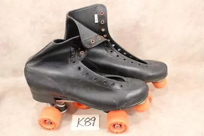 K89 Vintage Mens Black Roller Derby Roller Skates Size 10 Great Condition • $49.99