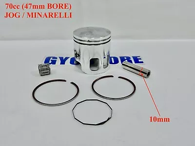 70cc 47mm PISTON AND RING SET 10mm PIN FOR JOG MINARELLI 2 STROKE MOTORS • $8.08