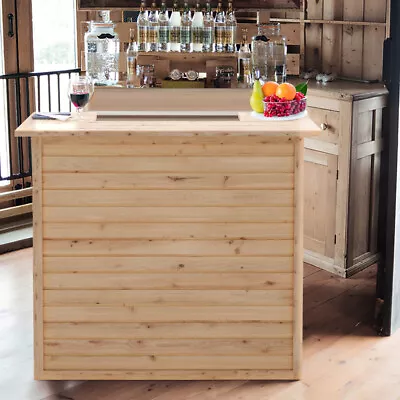 Pine Wooden Garden Cocktail Bar Home Bar Pub Counter Top Table Reception Desk UK • £149.95