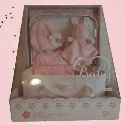 NIB You & Me Baby So Sweet 16  Layette Set Doll Outfit Pink Knit + Suitcase RARE • $76.89