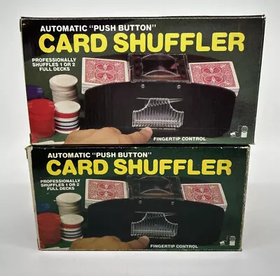 (2) Vintage 1987 Automatic “Push Button” Card Shufflers See Video • $29.95