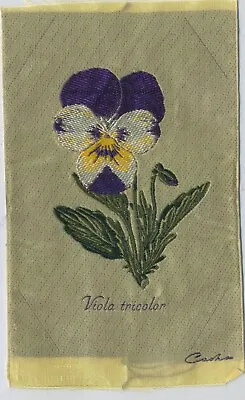 £4.95 • Buy J & J Cash Of Coventry Vintage 1960's Silk Woven Flower Viola Tricolor C19