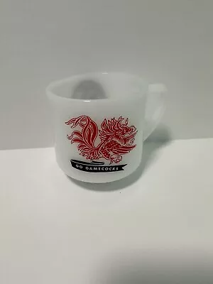 Vintage USC South Carolina Gamecocks FEDERAL Milk Glass Coffee Mug Cup • $13.29