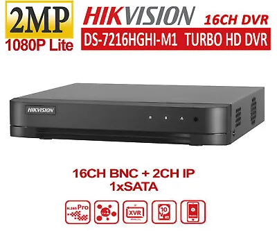 Hikvision 2MP 16CH DVR 1080p Lite TurboHD DVR DS-7216HGHI-M1 H.265  (No HDD) • $124.95