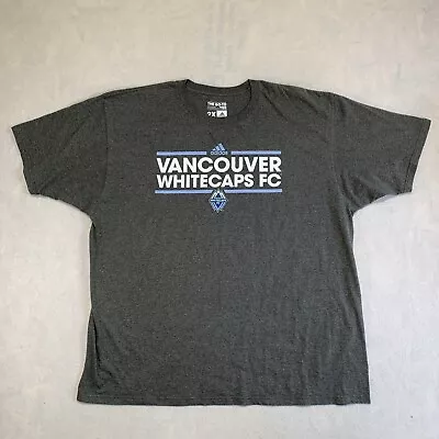 Adidas Vancouver Whitecaps FC T Shirt Mens 2X Gray Short Sleeve MLS Soccer • $12.74