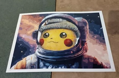 DEATH NYC Ltd Ed Signed Japanese Art Print 45x32cm Pokemon Pikachu As Astronaut • $199.99