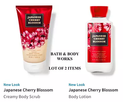 2 ITEM Bath & Body Works Japanese Cherry Blossom Body Scrub Creamy & Body Lotion • $18.81