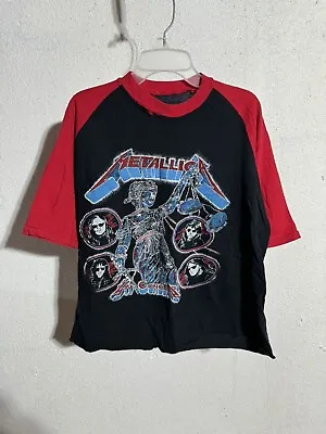 Vintage 1988 Metallica And Justice For All 3/4 Raglan Parking Lot Bootleg Tee L • $100