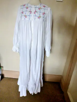 Dressing Gown Night Gown Victorian Style Medium 100% Cotton Bnwot • £24.99