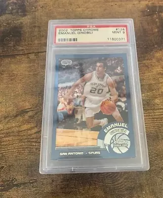 2002 Topps Chrome Refractor #124 Emanuel Manu Ginobili PSA 9 Mint Rookie • $1.25