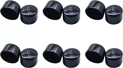 1 1/4 Inch Round Vinyl End Caps Plug Insert Black PVC Flexible Protector Soft Ru • $21.48