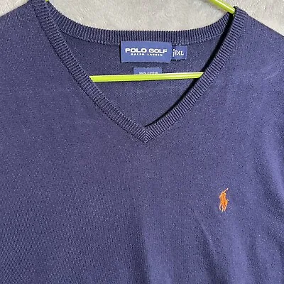 Polo Ralph Lauren Golf Men's Sweater Vest Blue Size XL 100% Cotton • $17.99