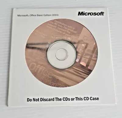Microsoft Office 2003 Basic Edition With Product Key Disc CD • $15