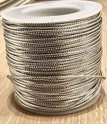 2mm  Silver Metallic Lurex Braided Cord Thread String - Choose Length  UK Seller • £1.50