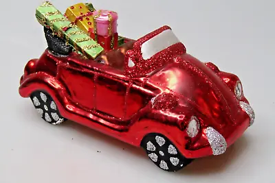 Lot Modern Blown Glass Volkswagen Car W Gifts Glittered Christmas Ornament • $15