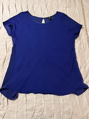 H&M Women's Size Small Blue Short Sleeve Polyester Blouse • $6.99