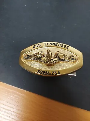 Vintage Uss Tennessee Ssbn-734 Gold Buckle • $33.99