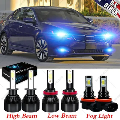 For Kia Optima 2011 2012 2013 8000K Blue LED Headlights High Low Fog Light Bulbs • $34.29