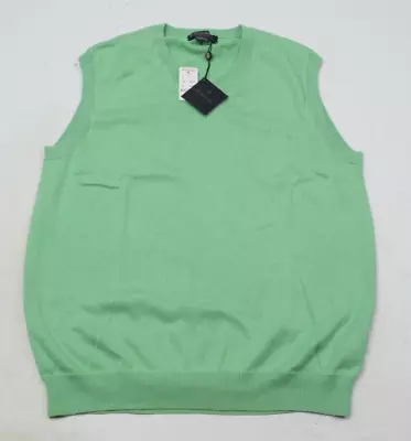 Brooks Brothers Sweater Vest Mens Medium Green Supima Cotton V-Neck Pullover • $29.97