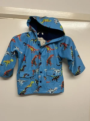 £2.99 • Buy HATLEY Boys Dinosaur Fleece Lined Rain Mac Hooded Jacket Age 2