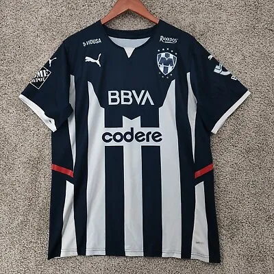 Puma Rayados De Monterrey Jersey Mens XL Blue White Rivas 33 Drycell Soccer • $29.95