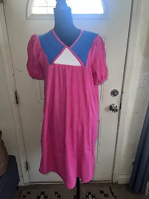 Vintage Women's Size Small Pink It’s A Charm House Dress Muumuu Nightgown • $30