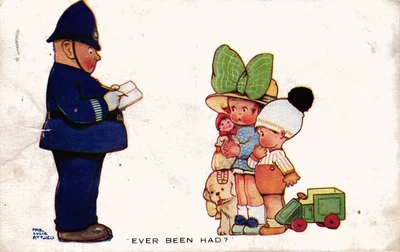 £5.95 • Buy Mabel Lucie Attwell Comic Postcard 1924 Policeman Children Toys Dog Car